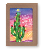 Cactus Warm Wishes Boxed Set by Biely & Shoaf—festive cards with gold foil on FSC recycled paper.