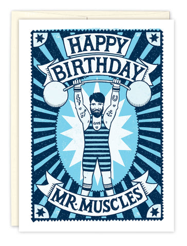 Mr Muscles Birthday Card
