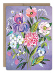 purple floral Blank Card