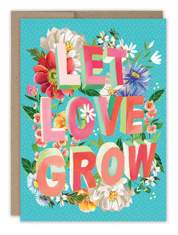 Let Love Grow Wedding Card