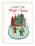 City Ice Skaters Holiday Card