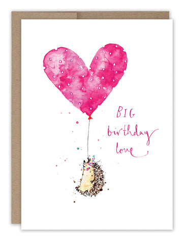 Hedgehog Big Love Birthday Card