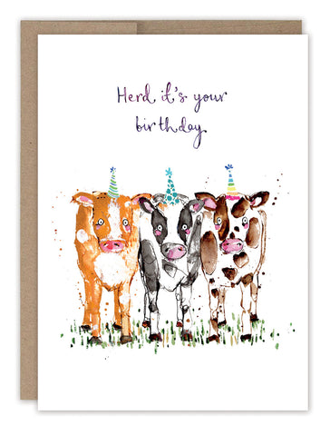Cows Herd It's Your Birthday Card