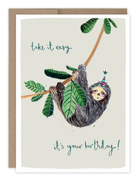 sloth card sleeves Cute Pun Birthday DensenDesign graded slabs in a clean Wholesale Sloth Birthday Card- This