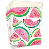 Introducing the Watermelon Slices Boxed Cards by Biely & Shoaf—an exquisite collection of greeting notecards adorned with watercolor depictions of watermelon slices and wedges in charming pink and green hues, carefully crafted on recycled paper. Each card set comes complete with coordinating white envelopes.