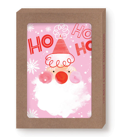 Pink Santa Holiday Boxed Cards