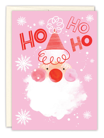 Pink Santa Holiday Card
