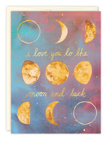 Moon And Back Anniversary Card