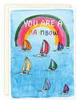 Rainbow Sailboats Birthday Card