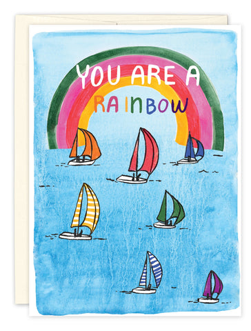 Rainbow Sailboats Birthday Card