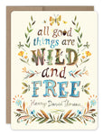 Wild And Free Birthday Card
