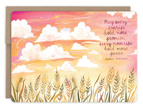 wheatfield sunset Sympathy Card