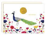 Peacock Garden Birthday Card