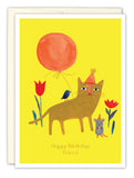 Cat Bird Mouse Birthday Card